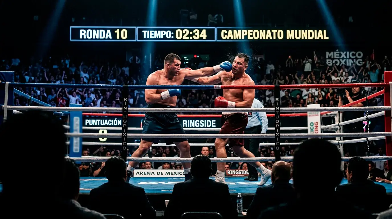 Apuestas en directo durante combate de boxeo profesional